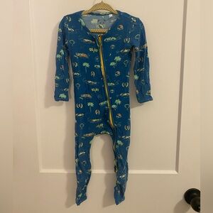 Bellabu bear Monaco blue bamboo footie pajamas